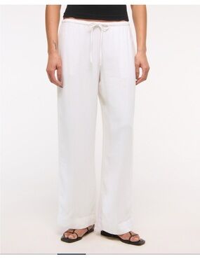 Abercrombie black Linen Blend Pull On Pants